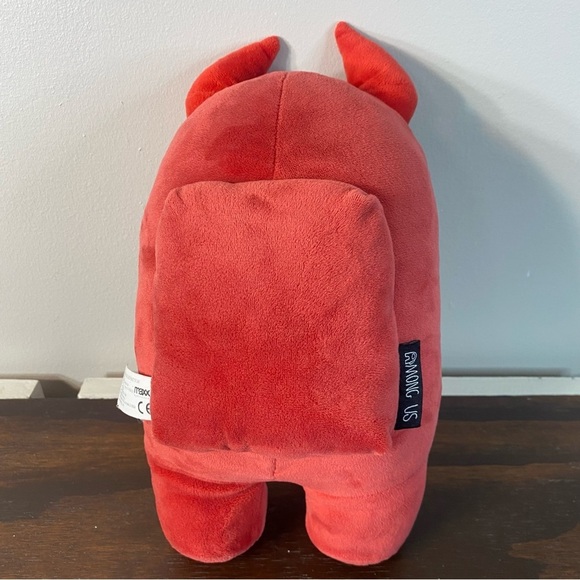 Max Among Us Red 12" Plush with Devil Horns Stuffed Animal - Picture 3 of 10